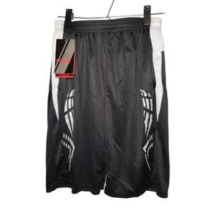 COUGAR SPORT 10/12 - Black White Silver Basketball Athletic Shorts w Pockets NWT